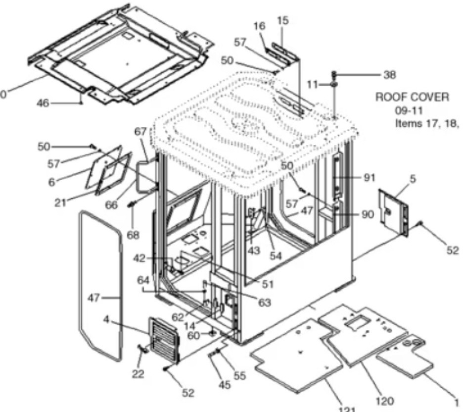 Case 72LH-35020 - 72LH-35510 - 운전실 농업용 기계 용 : 사진 1 Case 72LH-35020 - 72LH-35510 - 운전실 농업용 기계 용 : 사진 1