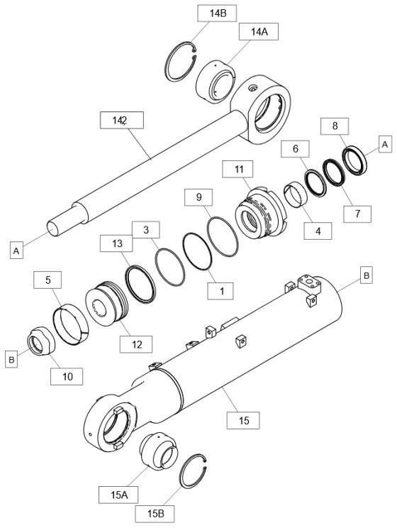 Caterpillar 5558737 - 유압 실린더 건설기계 용 : 사진 1 Caterpillar 5558737 - 유압 실린더 건설기계 용 : 사진 1