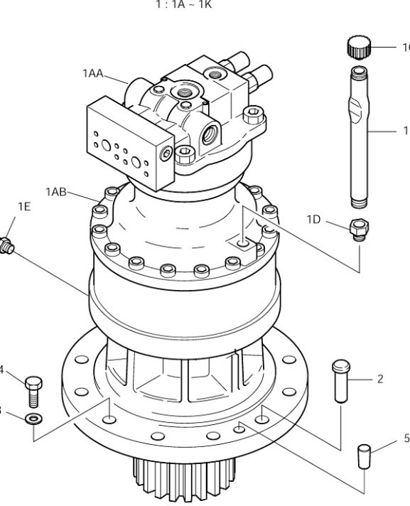 Doosan 401-00325B - 401-00290B - 스윙 모터 건설기계 용 : 사진 1 Doosan 401-00325B - 401-00290B - 스윙 모터 건설기계 용 : 사진 1