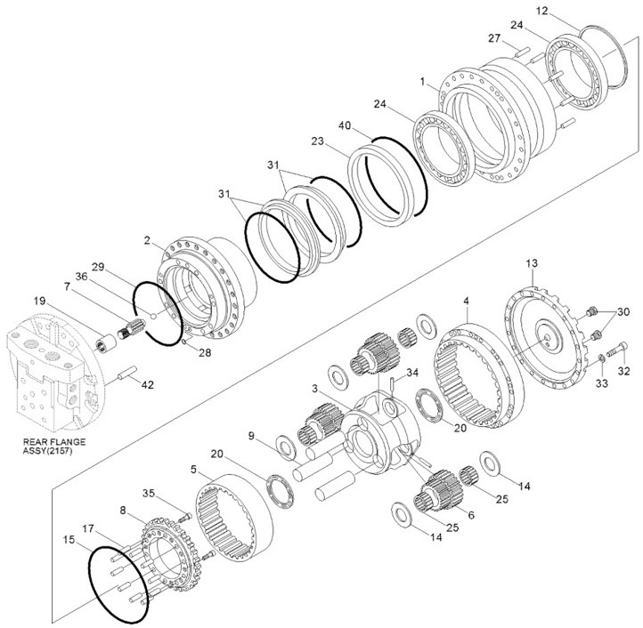 Hyundai 412B1001-0000 - 파이널 드라이브 건설기계 용 : 사진 1 Hyundai 412B1001-0000 - 파이널 드라이브 건설기계 용 : 사진 1