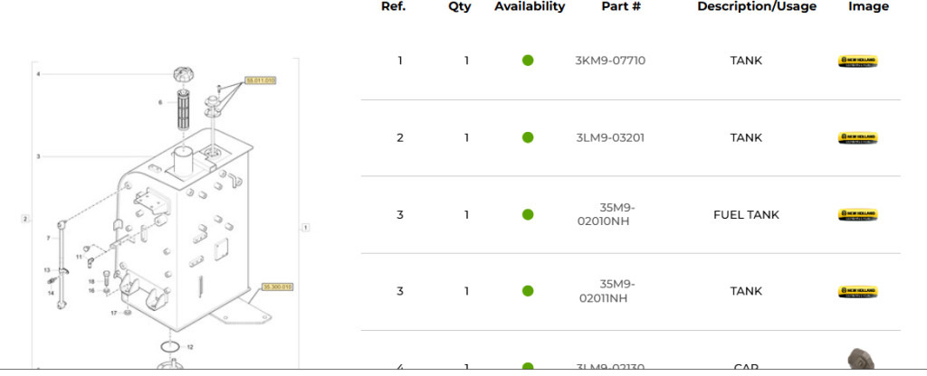 New Holland 3KM9-07710 - 연료 탱크 건설기계 용 : 사진 1 New Holland 3KM9-07710 - 연료 탱크 건설기계 용 : 사진 1