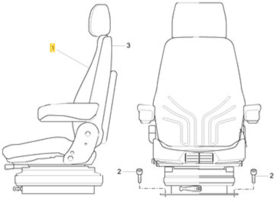 New Holland 7NM9-24100 - 좌석 건설기계 용 : 사진 1 New Holland 7NM9-24100 - 좌석 건설기계 용 : 사진 1