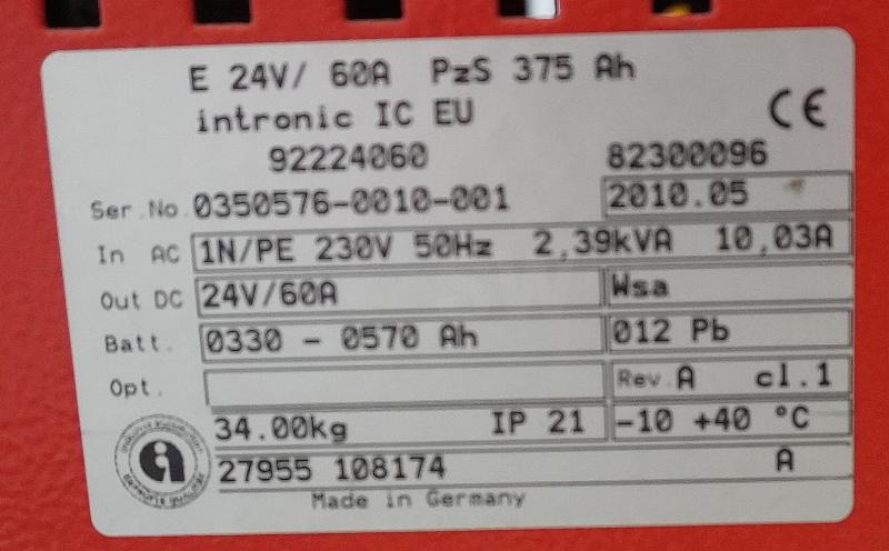 INDUSTRIE AUTOMATION Intronic IC 24V/60A EUW - 배터리 : 사진 3 INDUSTRIE AUTOMATION Intronic IC 24V/60A EUW - 배터리 : 사진 3