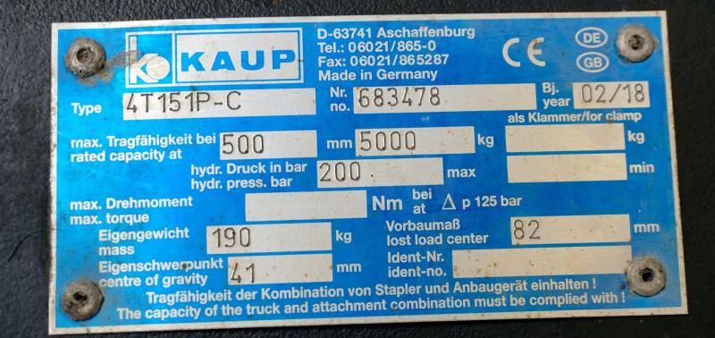 KAUP 4T151P-C - 보디 및 외관 자재 취급 장비 용 : 사진 4 KAUP 4T151P-C - 보디 및 외관 자재 취급 장비 용 : 사진 4