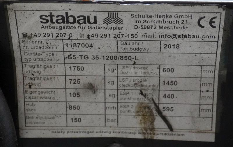 Stabau S5-TG 35-1200/850-L - 포크 지게차 용 : 사진 5 Stabau S5-TG 35-1200/850-L - 포크 지게차 용 : 사진 5