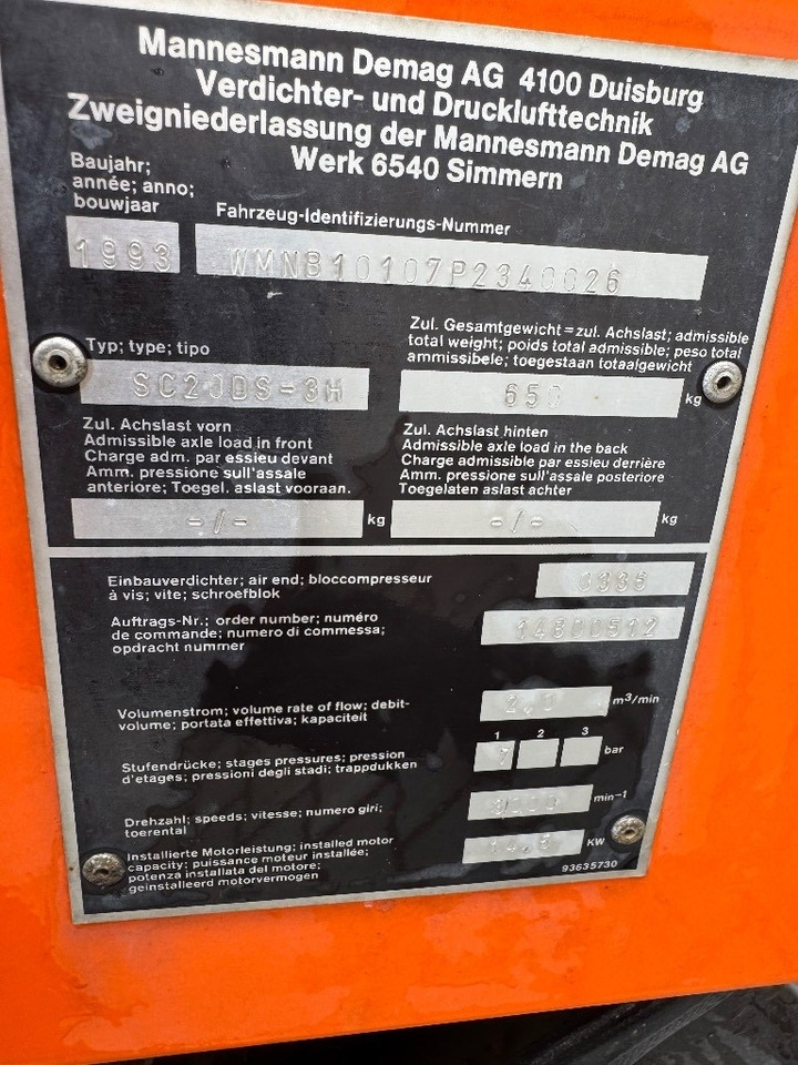 Mannesman demag SC20 DS - 공기 압축기 : 사진 5 Mannesman demag SC20 DS - 공기 압축기 : 사진 5