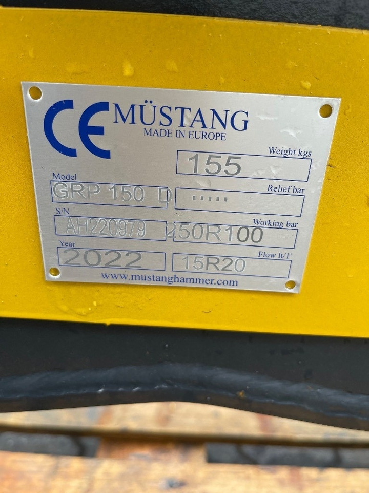 Mustang GRP 150 - 그래플 건설기계 용 : 사진 4 Mustang GRP 150 - 그래플 건설기계 용 : 사진 4