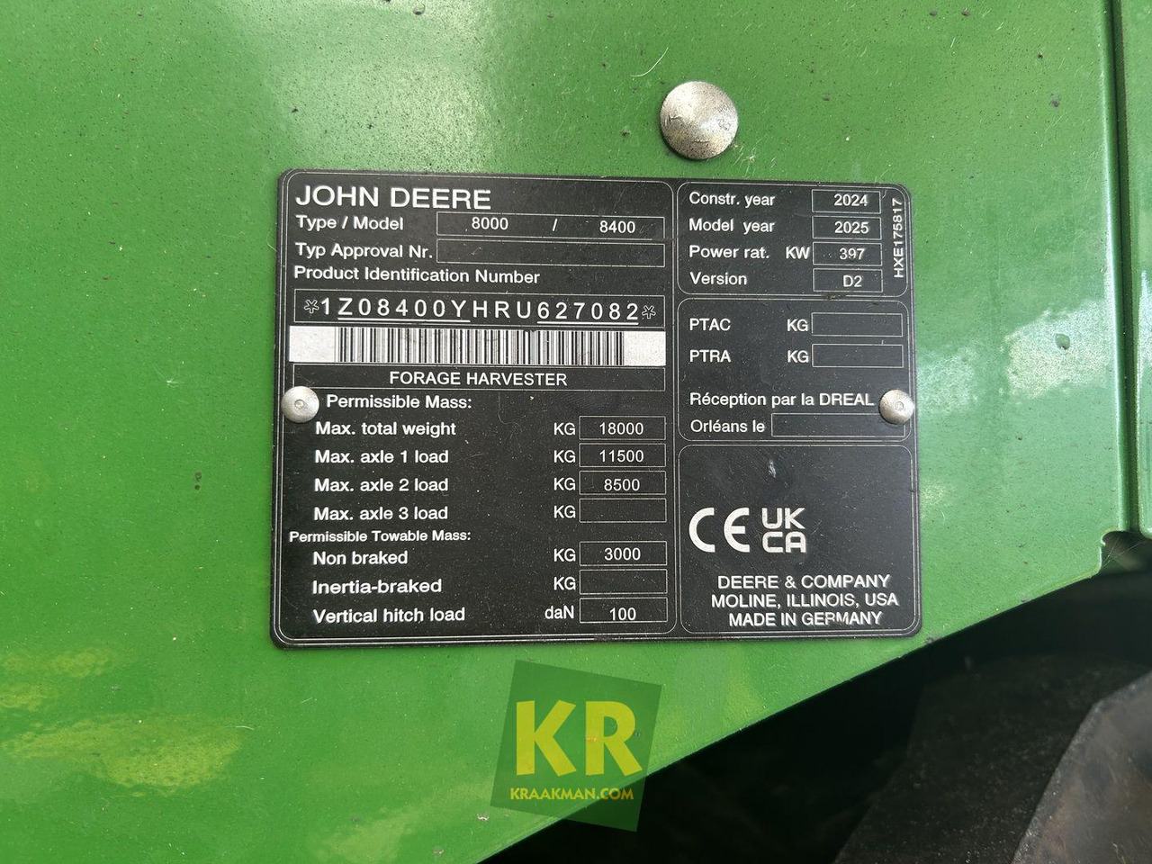 8400 John Deere - 견인식 목초수확기 : 사진 3 8400 John Deere - 견인식 목초수확기 : 사진 3