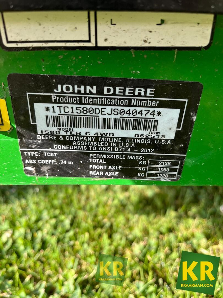 John Deere 1580  - 정원 모어 : 사진 3 John Deere 1580  - 정원 모어 : 사진 3