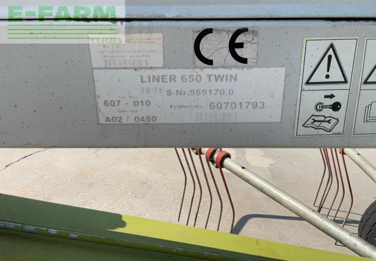 반전기/ 레이크 CLAAS Liner 650 TWIN : 사진 9