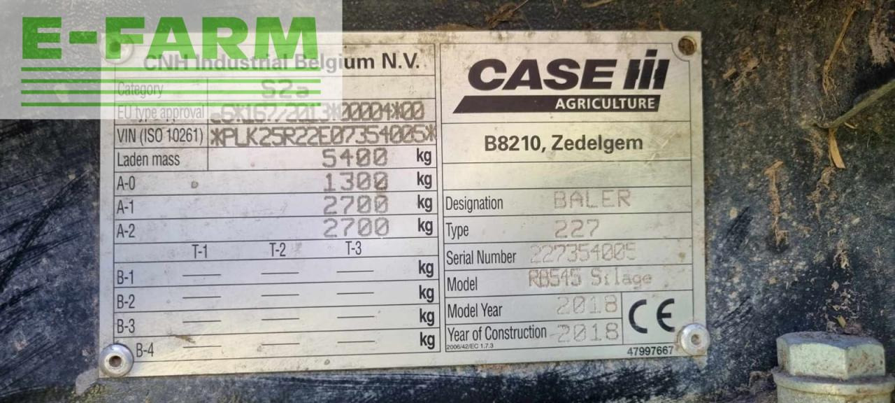 정사각 베일러 Case-IH RB 545 : 사진 6 정사각 베일러 Case-IH RB 545 : 사진 6