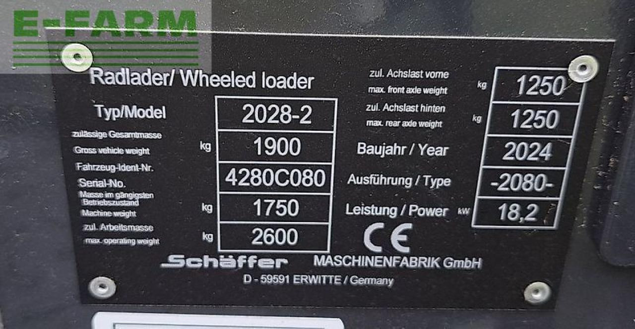 미니 굴삭기 Schäffer 2028 - 2 mit fsd : 사진 14