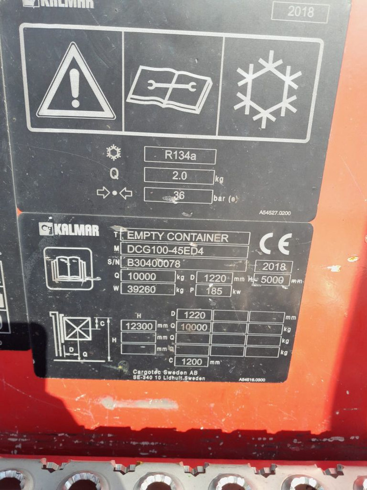 Kalmar DCG100-45ED4 - 리치 스태커 : 사진 3 Kalmar DCG100-45ED4 - 리치 스태커 : 사진 3