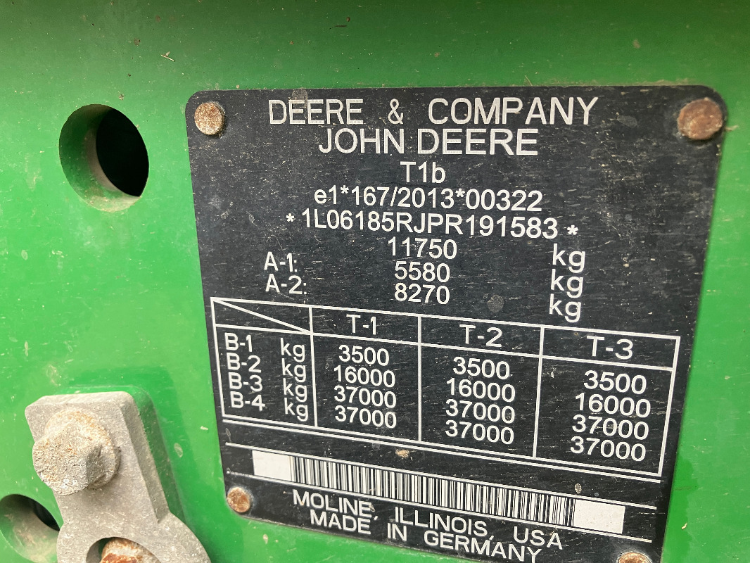 John Deere 6R185 - 장궤형 트랙터 : 사진 2 John Deere 6R185 - 장궤형 트랙터 : 사진 2