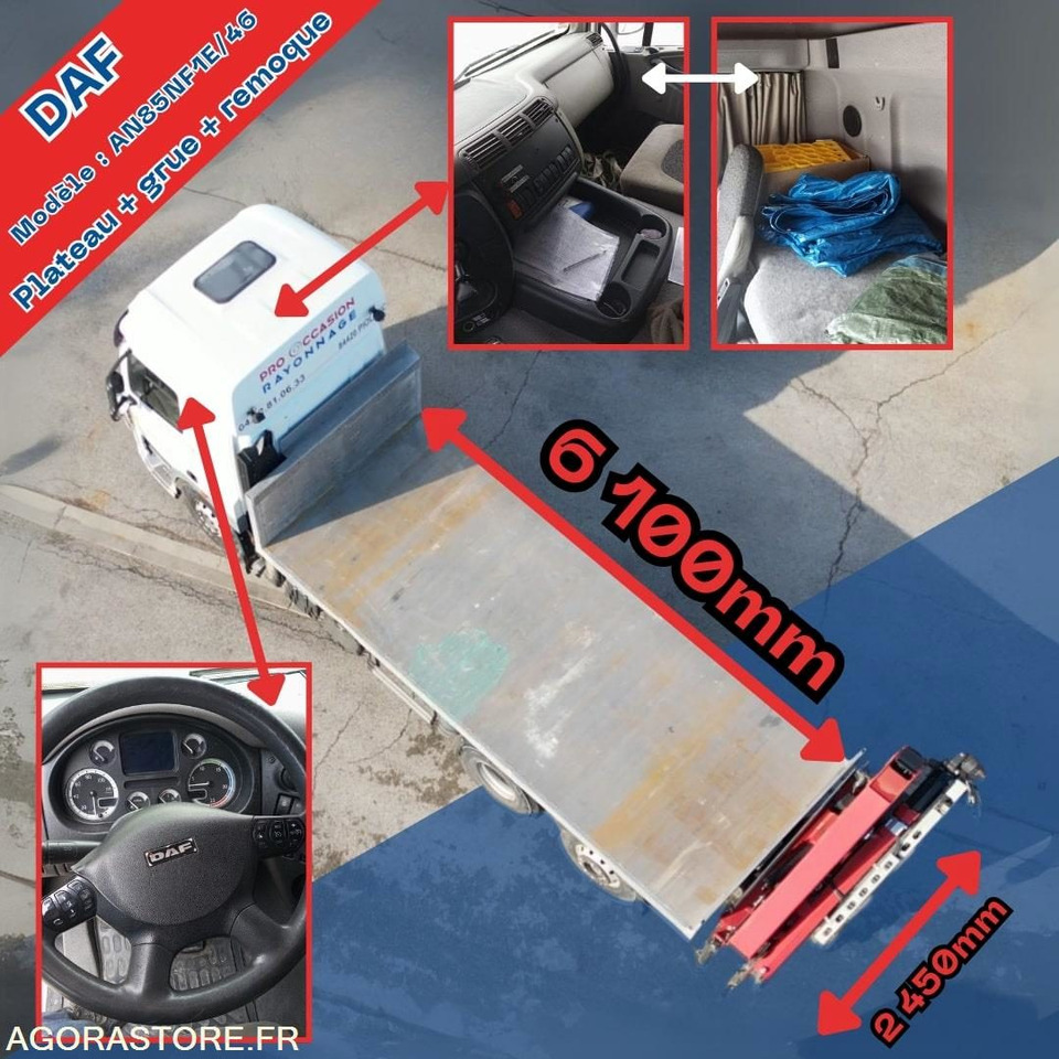 Camion DAF plateau avec grue HMF + Remorque Lecitrail – Prêt à travailler ! - 트럭 : 사진 3 Camion DAF plateau avec grue HMF + Remorque Lecitrail – Prêt à travailler ! - 트럭 : 사진 3