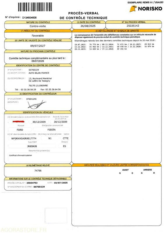 FORD FIESTA N°2 1.2 L– COULEUR BLANCHE - 차량 : 사진 5 FORD FIESTA N°2 1.2 L– COULEUR BLANCHE - 차량 : 사진 5