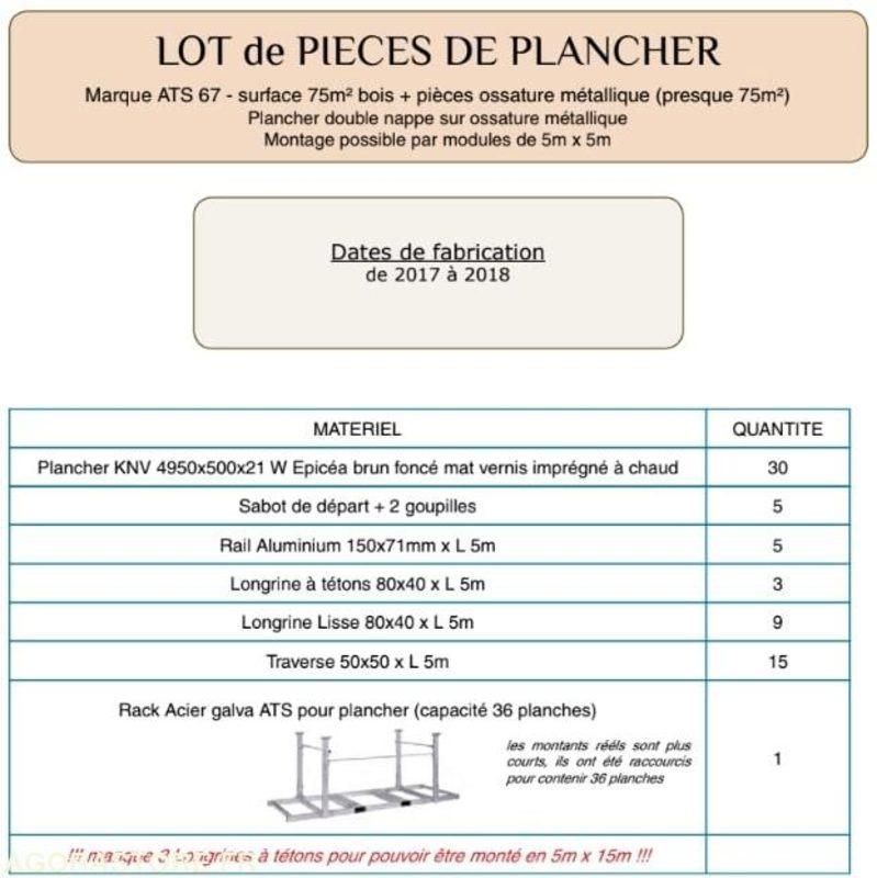 Plancher en Epicea 75 m2 - 건설 컨테이너 : 사진 2 Plancher en Epicea 75 m2 - 건설 컨테이너 : 사진 2