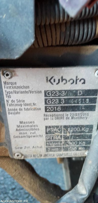 TONDEUSE AUTOPORTEE KUBOTA G23 - 정원 모어 : 사진 3 TONDEUSE AUTOPORTEE KUBOTA G23 - 정원 모어 : 사진 3