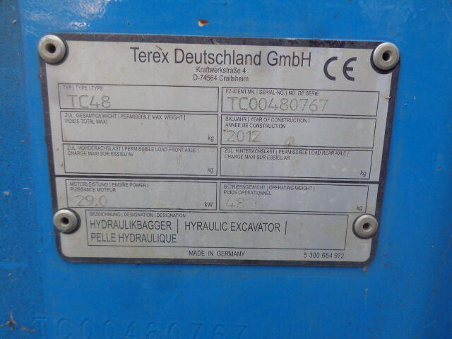 크롤러 굴삭기 Terex TC48 : 사진 11