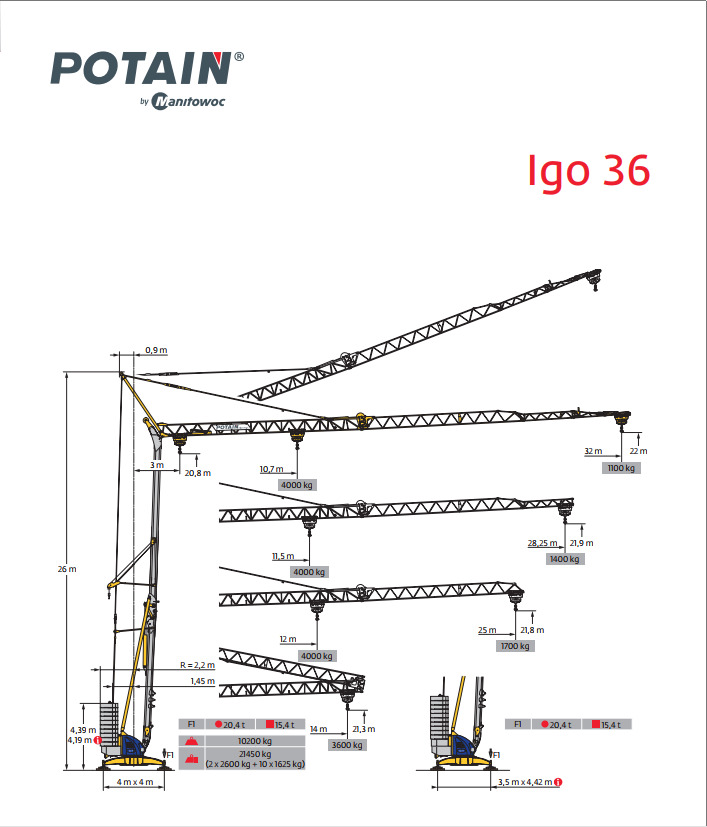 Potain IGO 36 - 자립형 크레인 : 사진 1 Potain IGO 36 - 자립형 크레인 : 사진 1