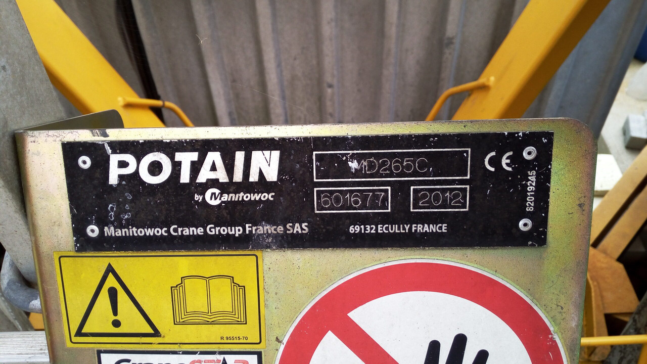 Potain MD 265 - 타워 크레인 : 사진 1 Potain MD 265 - 타워 크레인 : 사진 1