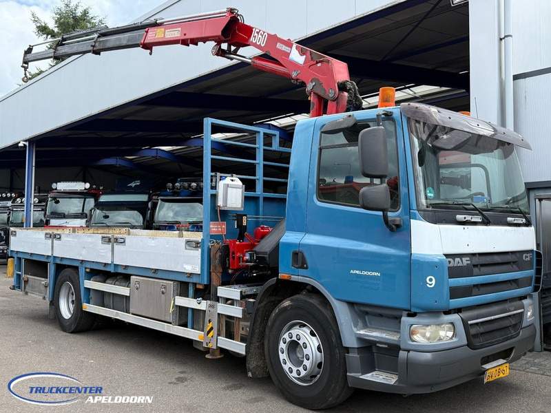 DAF CF 75.310 Manuel, Steel springs, HMF 1560 K3 - 드롭사이드/ 플랫베드 트럭, 크레인 트럭 : 사진 1 DAF CF 75.310 Manuel, Steel springs, HMF 1560 K3 - 드롭사이드/ 플랫베드 트럭, 크레인 트럭 : 사진 1