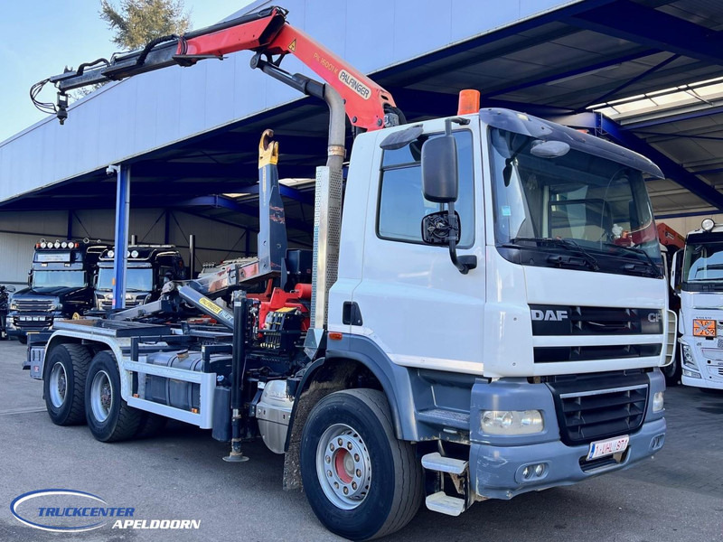 DAF CF 85.410 6x4 Bladgeveerd, Palfinger PK16001, Pallift - 후크 리프트 트럭, 크레인 트럭 : 사진 1 DAF CF 85.410 6x4 Bladgeveerd, Palfinger PK16001, Pallift - 후크 리프트 트럭, 크레인 트럭 : 사진 1