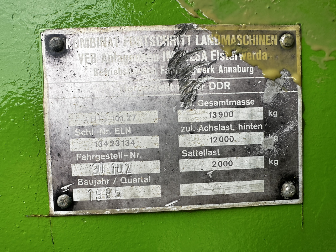 Fortschritt HTS 100.27 - 슬러리 탱커 : 사진 5 Fortschritt HTS 100.27 - 슬러리 탱커 : 사진 5