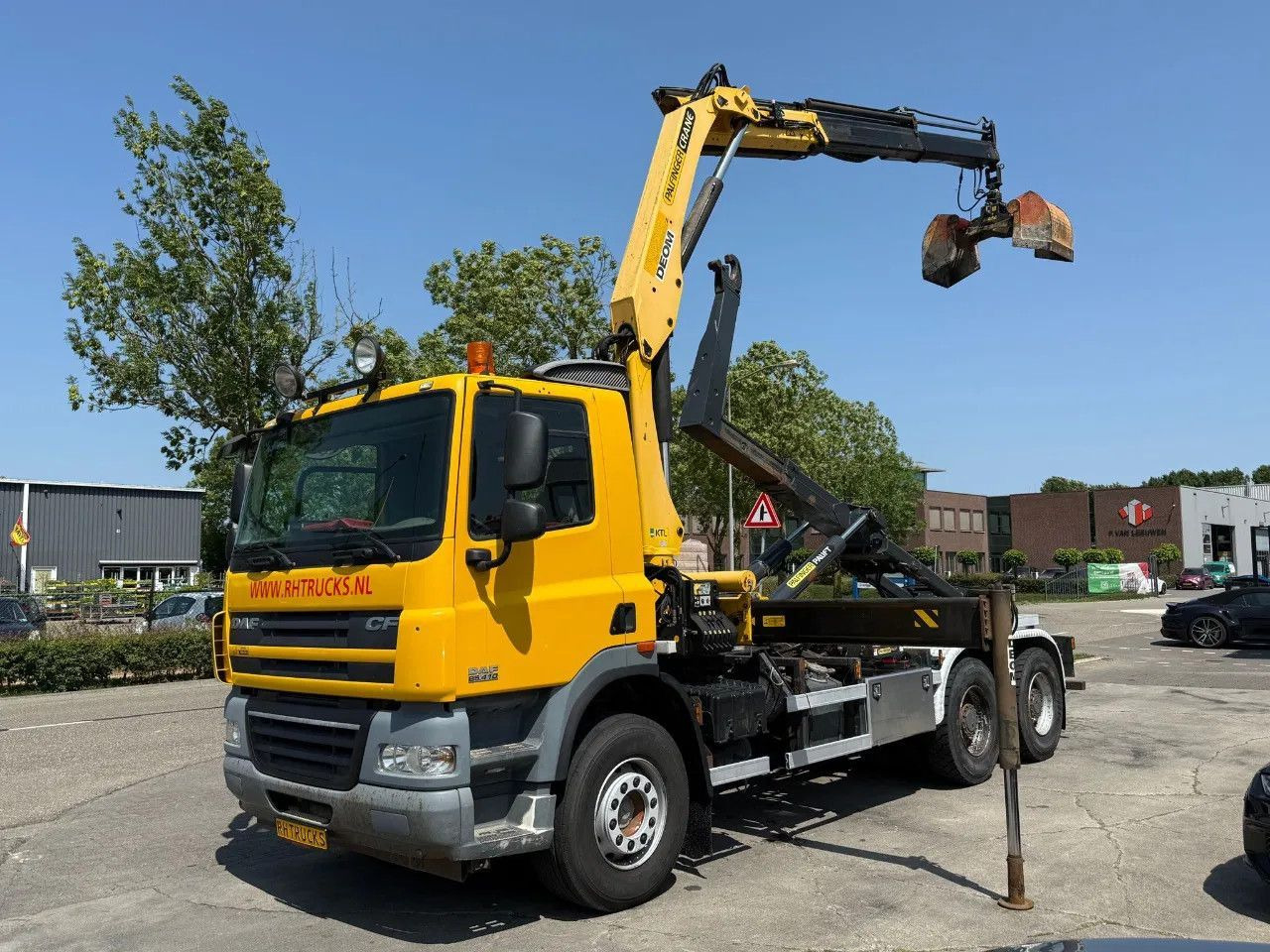 DAF CF 85.410 6X4 - EURO 5 + PALFINGER PK15500 + REM - 후크 리프트 트럭, 크레인 트럭 : 사진 5 DAF CF 85.410 6X4 - EURO 5 + PALFINGER PK15500 + REM - 후크 리프트 트럭, 크레인 트럭 : 사진 5