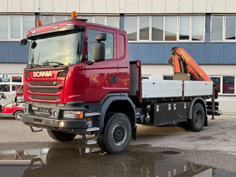 크레인 트럭 Scania G370 4X4 EURO 6 + 3-SIDE TIPPER + PALFINGER PK9002 + REMOTE : 사진 9