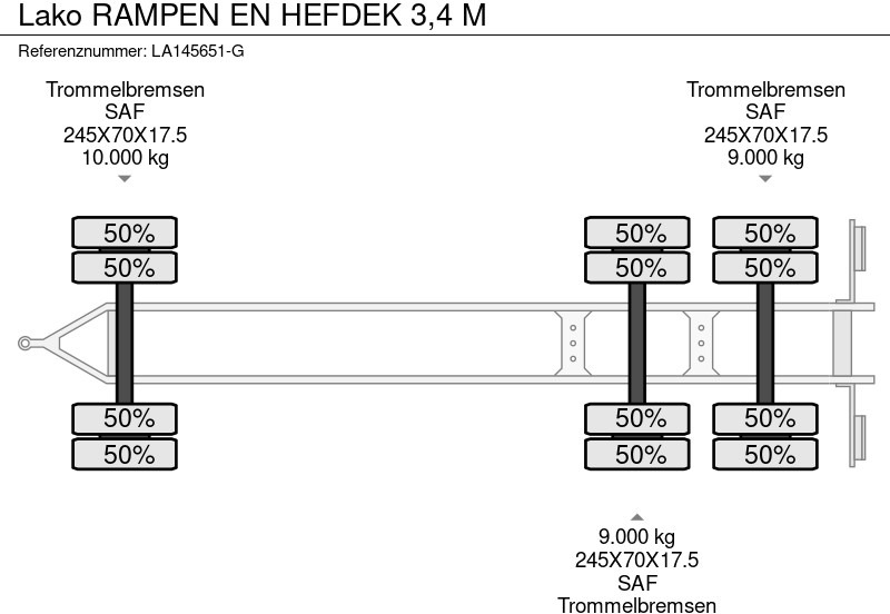 저하대 트레일러 lako RAMPEN EN HEFDEK 3,4 M : 사진 19