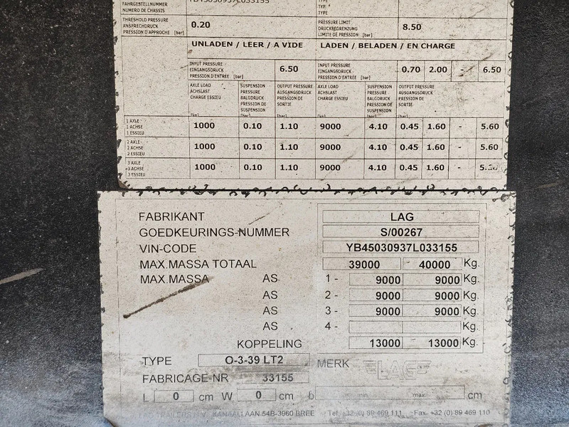 드롭사이드/ 플랫베드 세미 트레일러 LAG O-3-39 LT2 - SAF - DRUM : 사진 9