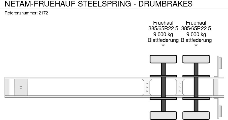 컨테이너 운반 장치/ 스와프 보디 세미 트레일러 Netam-Fruehauf STEELSPRING - DRUMBRAKES : 사진 15