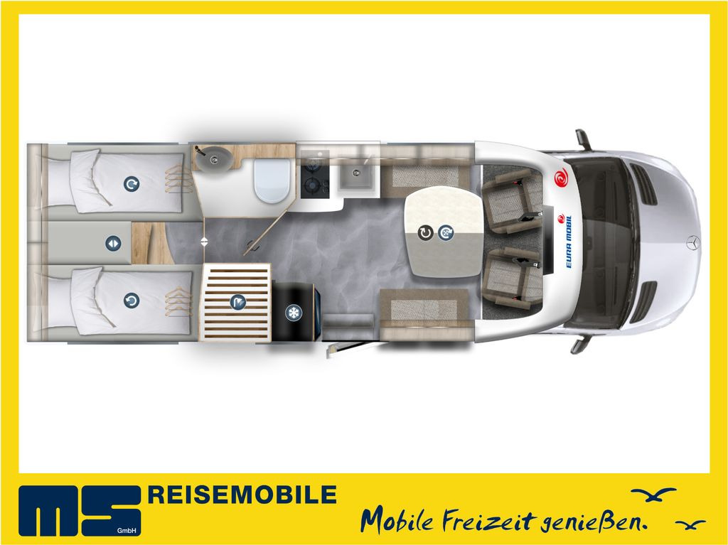 Eura Mobil PROFILA T 726 EF /- MODELL 2025 -/ EINZELBETTEN - 세미 통합 모터홈 : 사진 2 Eura Mobil PROFILA T 726 EF /- MODELL 2025 -/ EINZELBETTEN - 세미 통합 모터홈 : 사진 2