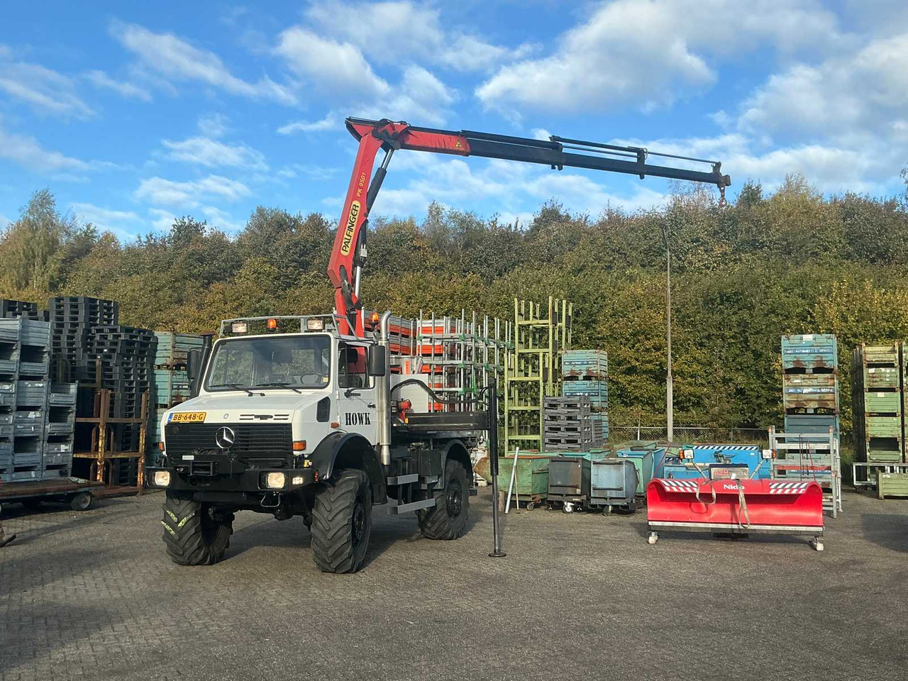 2002 MERCEDES-BENZ UNIMOG U2150L WITH PALFINGER PK 9501 CRANE AND AERIAL PLATFORM - 트럭 : 사진 2 2002 MERCEDES-BENZ UNIMOG U2150L WITH PALFINGER PK 9501 CRANE AND AERIAL PLATFORM - 트럭 : 사진 2