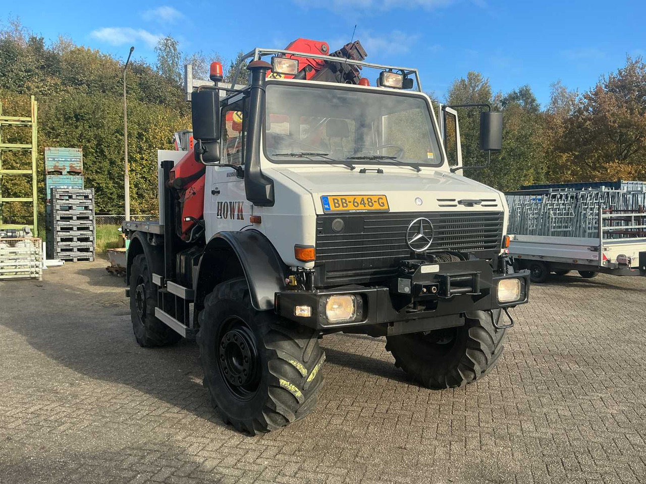 2002 MERCEDES-BENZ UNIMOG U2150L WITH PALFINGER PK 9501 CRANE AND AERIAL PLATFORM - 트럭 : 사진 3 2002 MERCEDES-BENZ UNIMOG U2150L WITH PALFINGER PK 9501 CRANE AND AERIAL PLATFORM - 트럭 : 사진 3