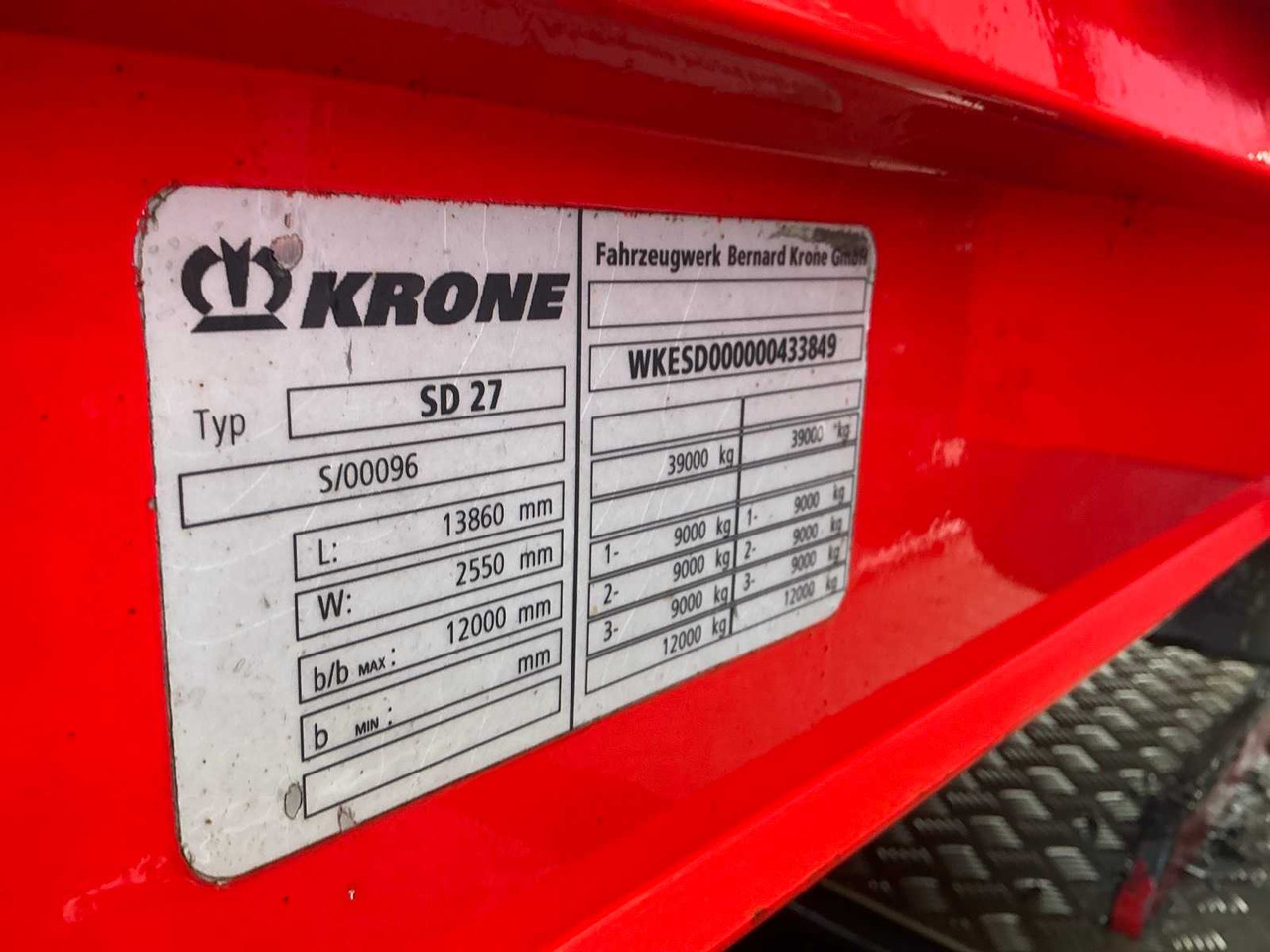 2008 KRONE SD-27 SEMI-TRAILER KRONE - 세미 트레일러 : 사진 3 2008 KRONE SD-27 SEMI-TRAILER KRONE - 세미 트레일러 : 사진 3