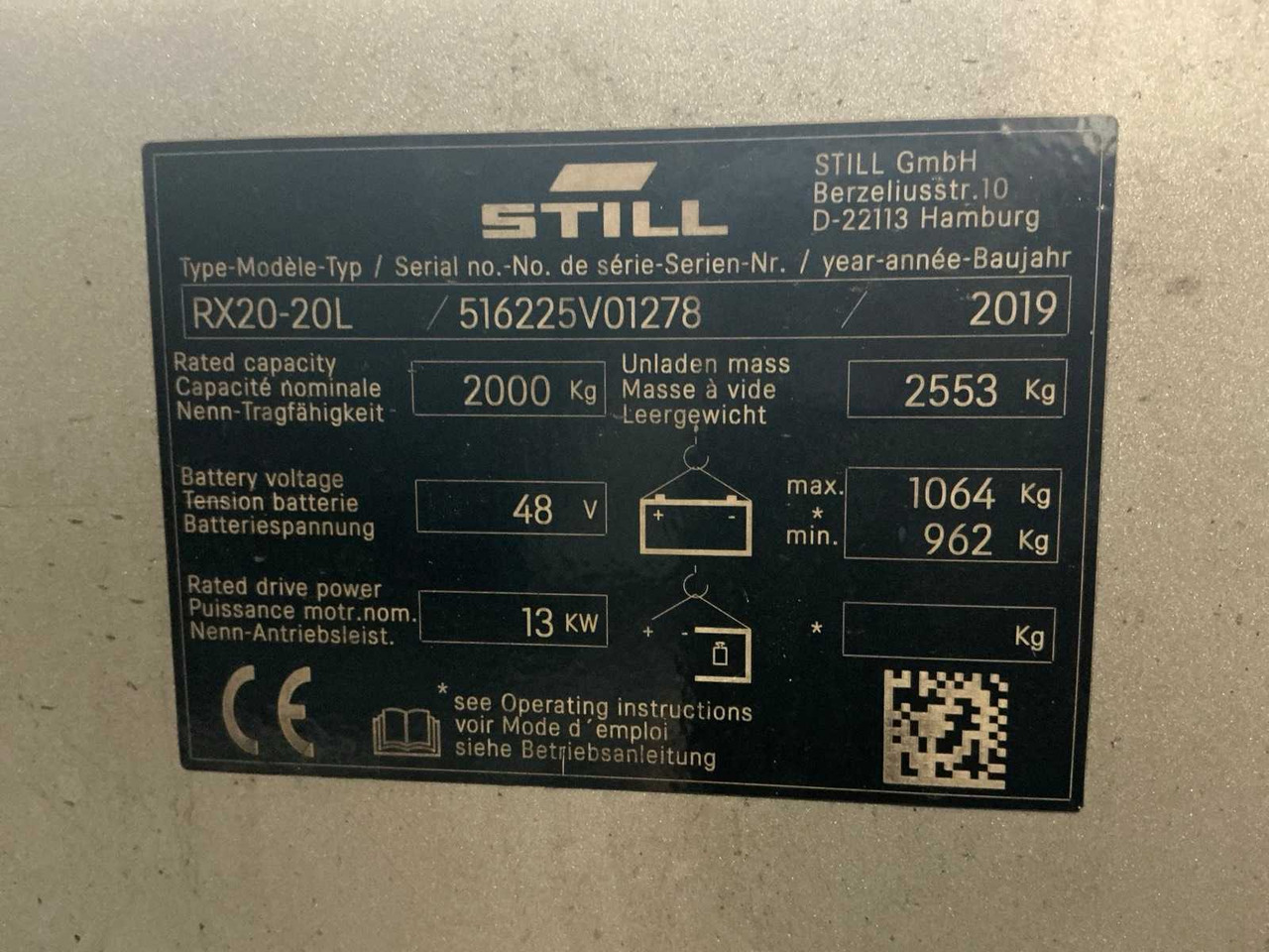 2019 STILL RX20-20L FORKLIFT - 지게차 : 사진 1 2019 STILL RX20-20L FORKLIFT - 지게차 : 사진 1