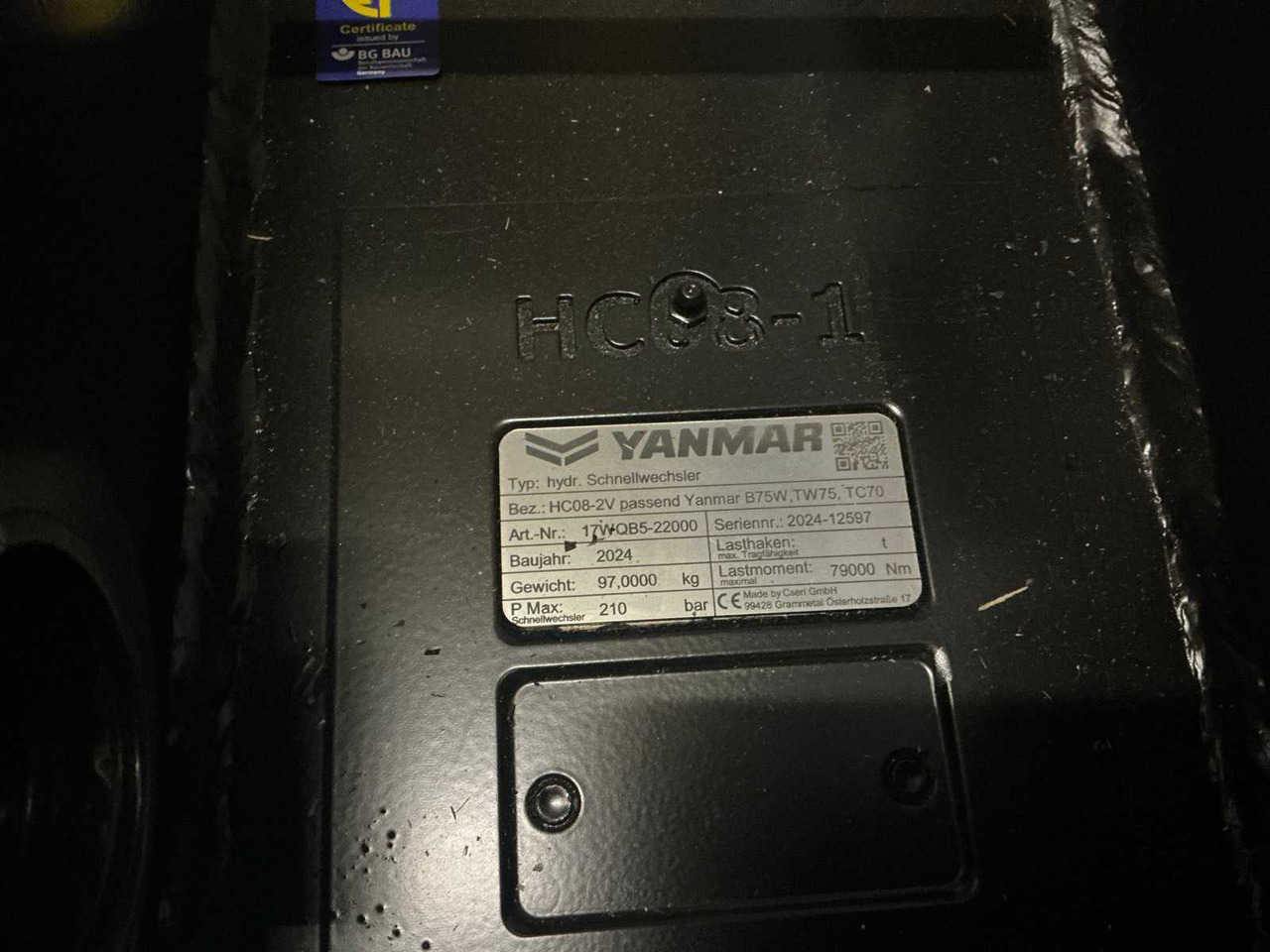 2024 YANMAR HC08-2V QUICK COUPLER, HYDR. - 휠 로더 : 사진 4 2024 YANMAR HC08-2V QUICK COUPLER, HYDR. - 휠 로더 : 사진 4