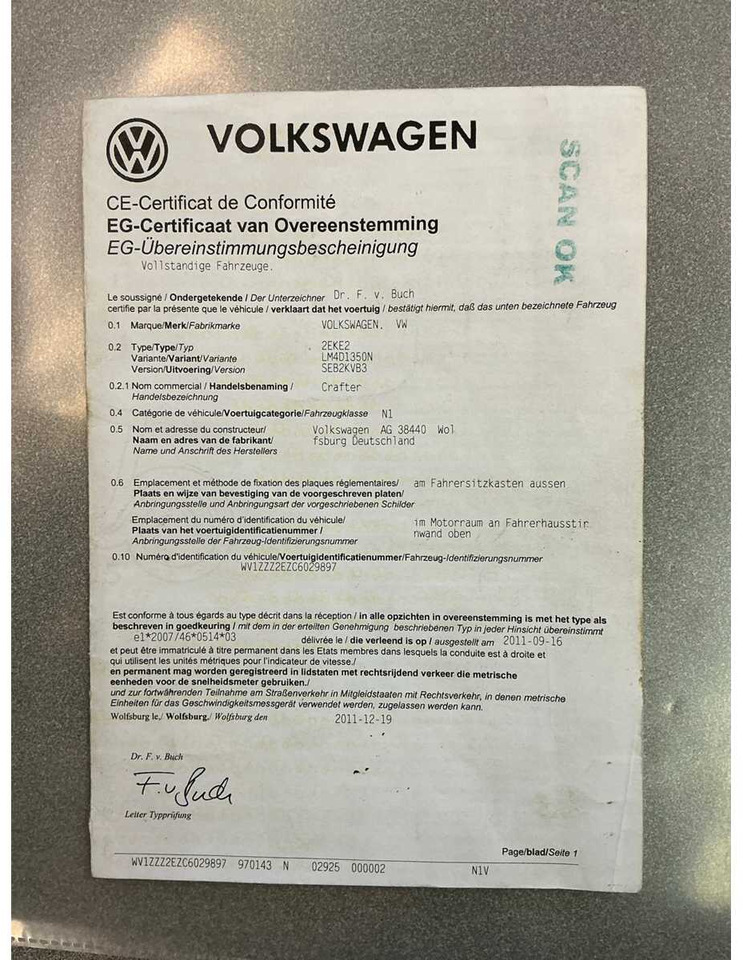 밴 VOLKSWAGEN - CRAFTER - - COMMERCIAL VEHICLE : 사진 32 밴 VOLKSWAGEN - CRAFTER - - COMMERCIAL VEHICLE : 사진 32