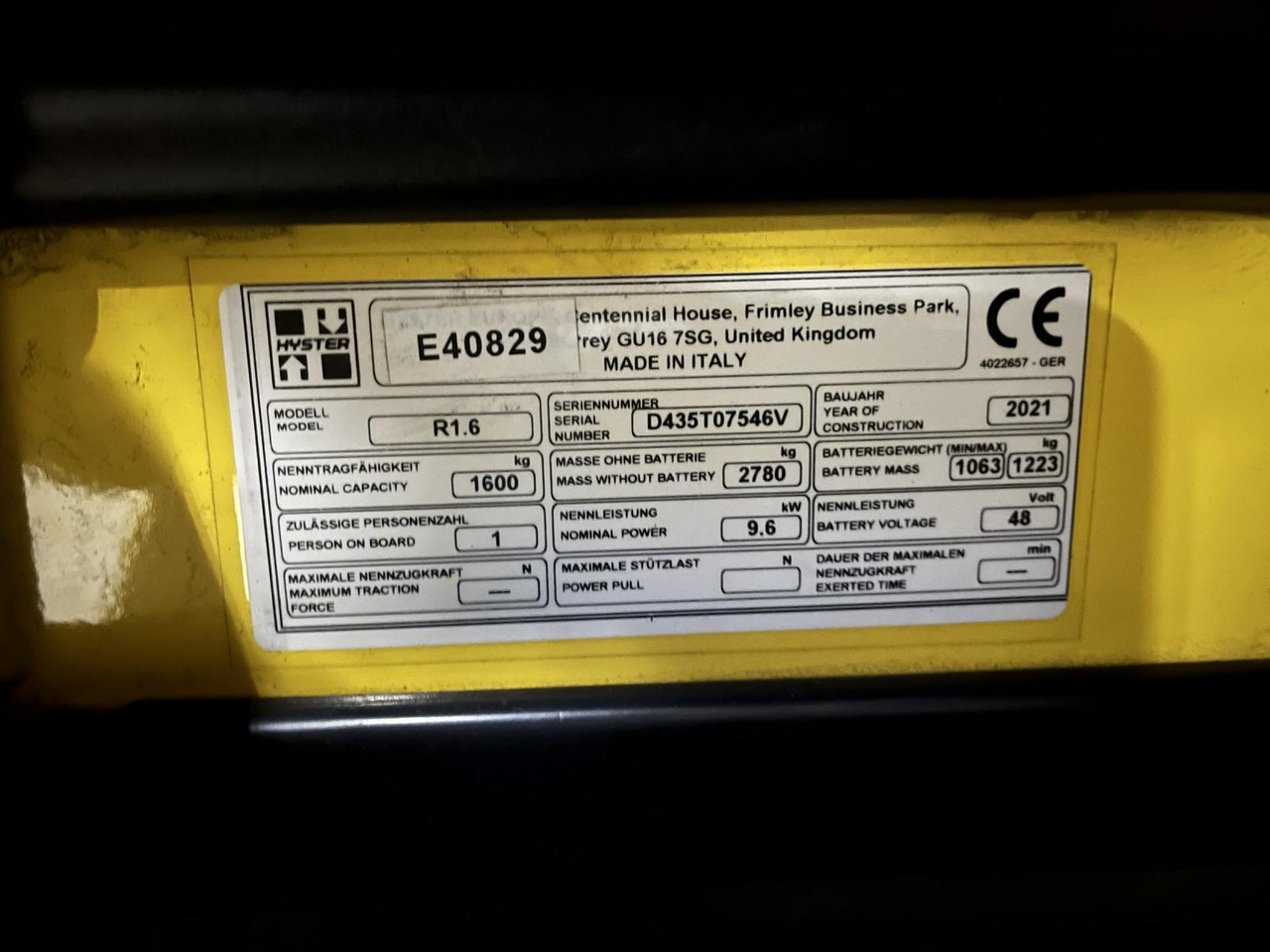 Hyster R1.6 - 리치 트럭 : 사진 4 Hyster R1.6 - 리치 트럭 : 사진 4