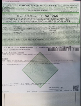 Camionnette Fiat Ducato H2L2 (2017-81650 km-VIN:ZFA25000002B99703)) - 차량 : 사진 5 Camionnette Fiat Ducato H2L2 (2017-81650 km-VIN:ZFA25000002B99703)) - 차량 : 사진 5
