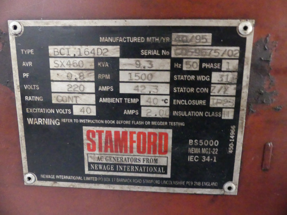 Groupe électrogène diesel 10 kVA Stamford BCI.164D2 - 발전기 세트 : 사진 5 Groupe électrogène diesel 10 kVA Stamford BCI.164D2 - 발전기 세트 : 사진 5