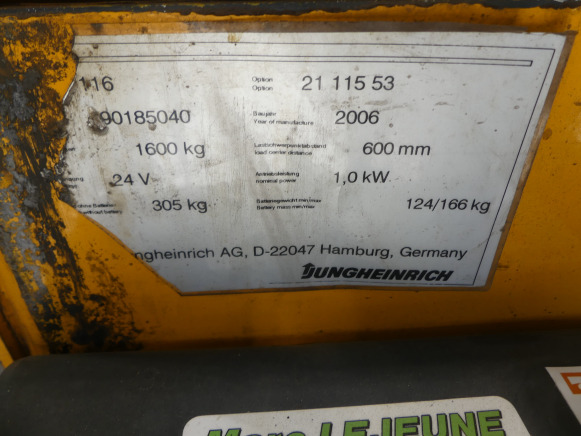 Transpalette électrique Jungheinrich EJE 116 - 팔레트 트럭 : 사진 3 Transpalette électrique Jungheinrich EJE 116 - 팔레트 트럭 : 사진 3