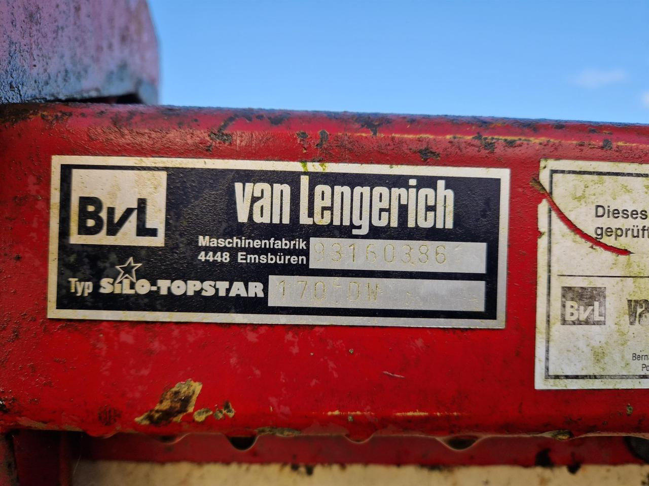 BVL - van Lengerich Topstar 170 DW - 축산장비 : 사진 3 BVL - van Lengerich Topstar 170 DW - 축산장비 : 사진 3