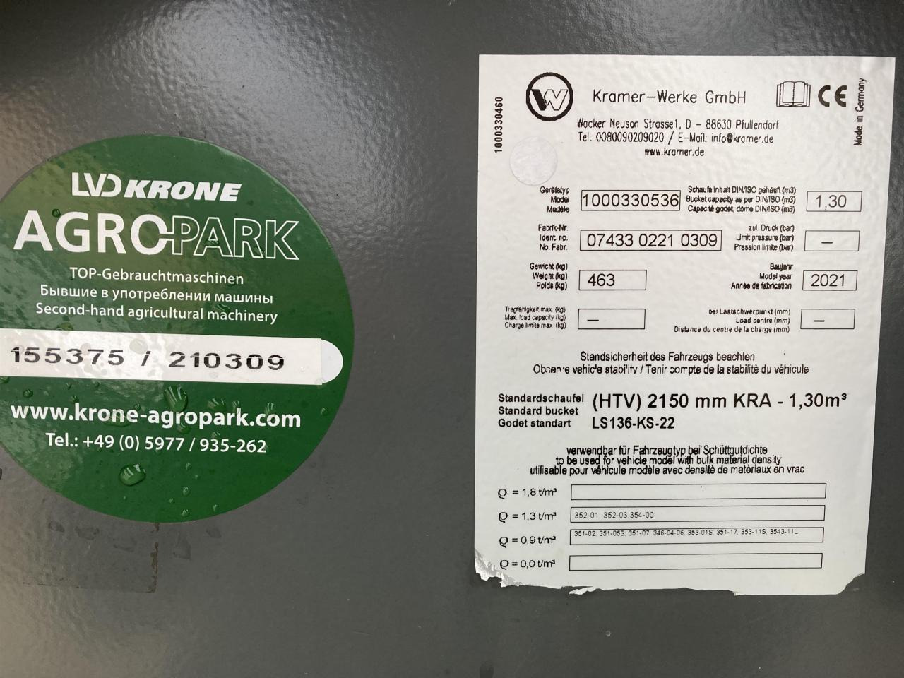 Kramer HVF 2,15m - 버킷 : 사진 5 Kramer HVF 2,15m - 버킷 : 사진 5