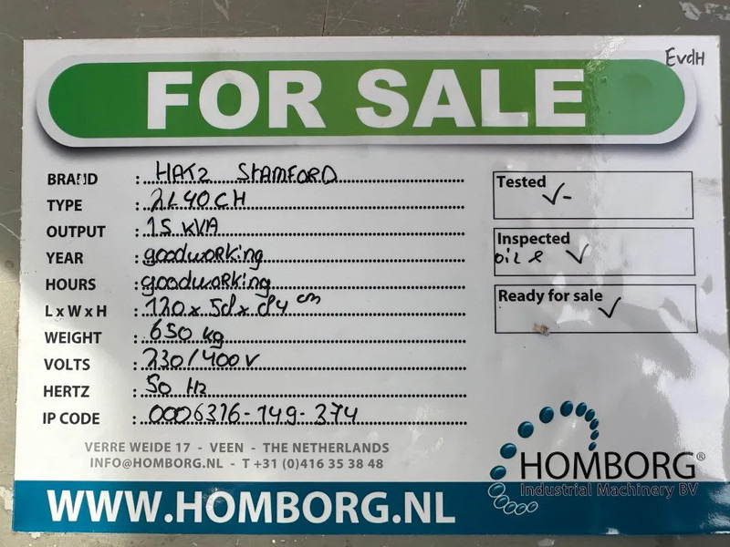 발전기 세트 Hatz 2L40CH Stamford 15 kVA Silentpack generatorset : 사진 9