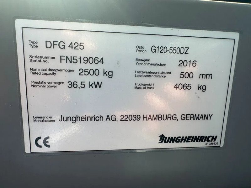Jungheinrich DFG 425 Triplex Freelift Sideshift 2.5 ton Diesel Heftruck as New ! 675 hours ! - 디젤 지게차 : 사진 4 Jungheinrich DFG 425 Triplex Freelift Sideshift 2.5 ton Diesel Heftruck as New ! 675 hours ! - 디젤 지게차 : 사진 4