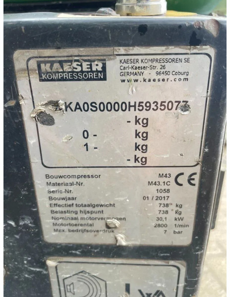 Kaeser M43 Kubota 4,2 m3 / min 7 Bar 30 kW Silent Diesel Compressor - 공기 압축기 : 사진 5 Kaeser M43 Kubota 4,2 m3 / min 7 Bar 30 kW Silent Diesel Compressor - 공기 압축기 : 사진 5