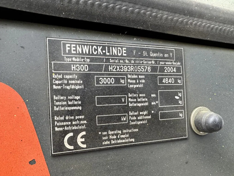 Linde H30D 3 ton Duplex Sideshift Diesel Heftruck - 디젤 지게차 : 사진 4 Linde H30D 3 ton Duplex Sideshift Diesel Heftruck - 디젤 지게차 : 사진 4